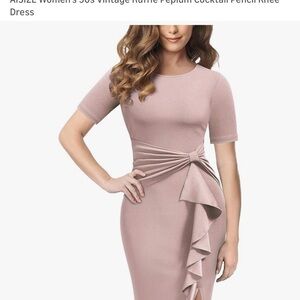 Chic Peplum Midi Dress in Black.